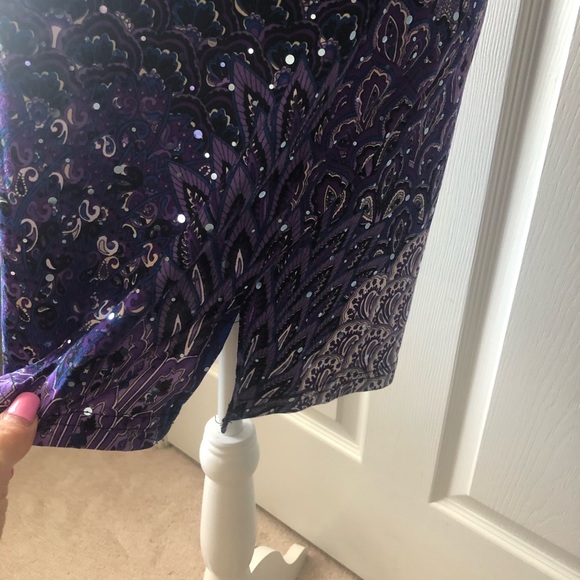 Dream Dancer Spaghetti Strap Purple Sequin SunDress Sz Small NWOT - Picture 8 of 13